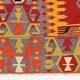 Turkish Red & Orange Tribal Vintage Kilim Rug, 168x295Cm
