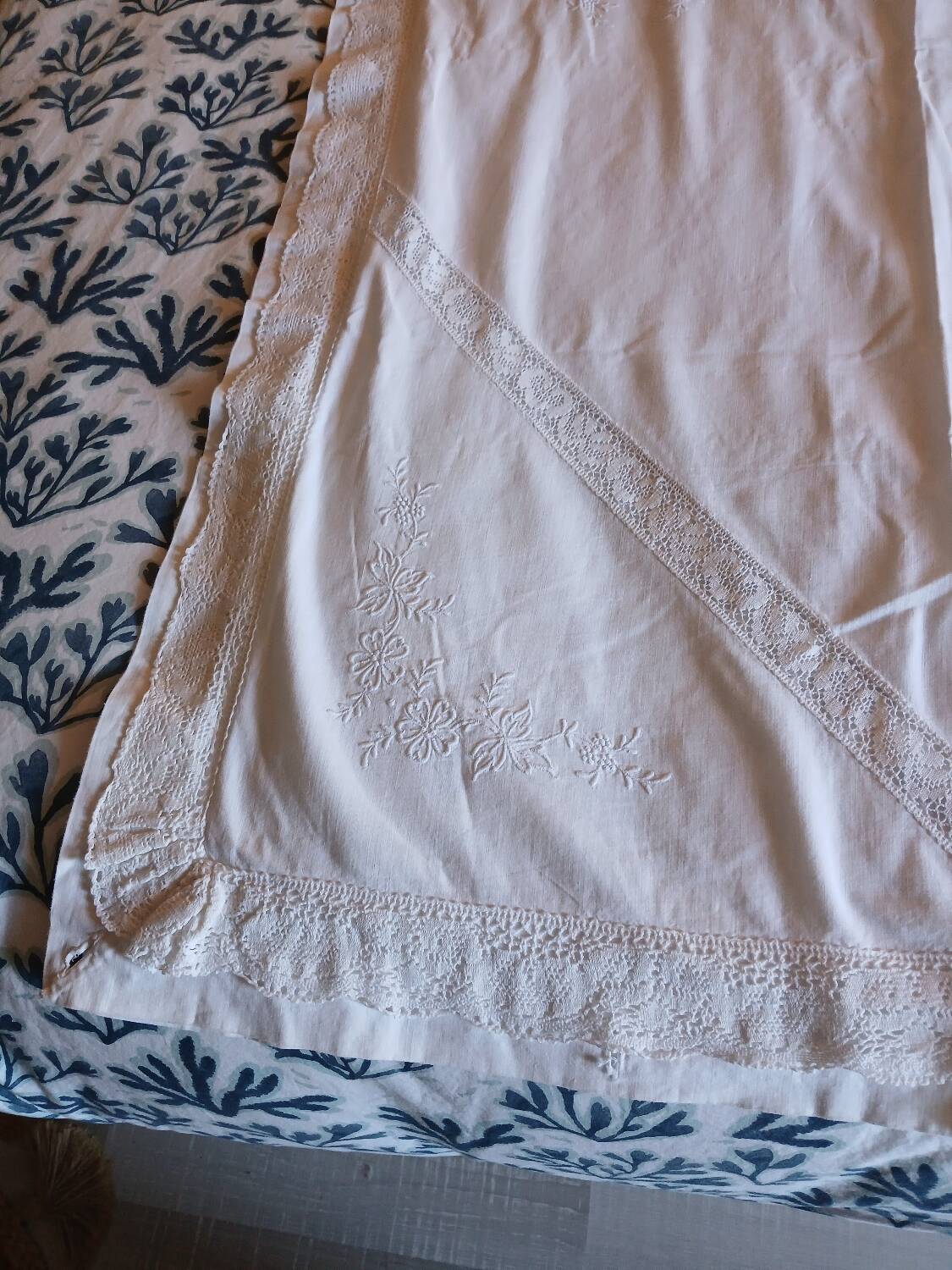 Antique embroidered duvet cover
