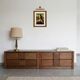 Pair of vintage Scandinavian design modules, bedside table, chest of drawers, sideboard, table.