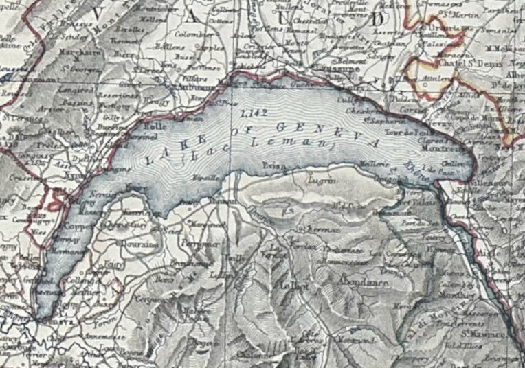 Antique Map Switzerland c1869 Keith Johnston Royal Atlas Hand coloured map