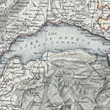 Antique Map Switzerland c1869 Keith Johnston Royal Atlas Hand coloured map
