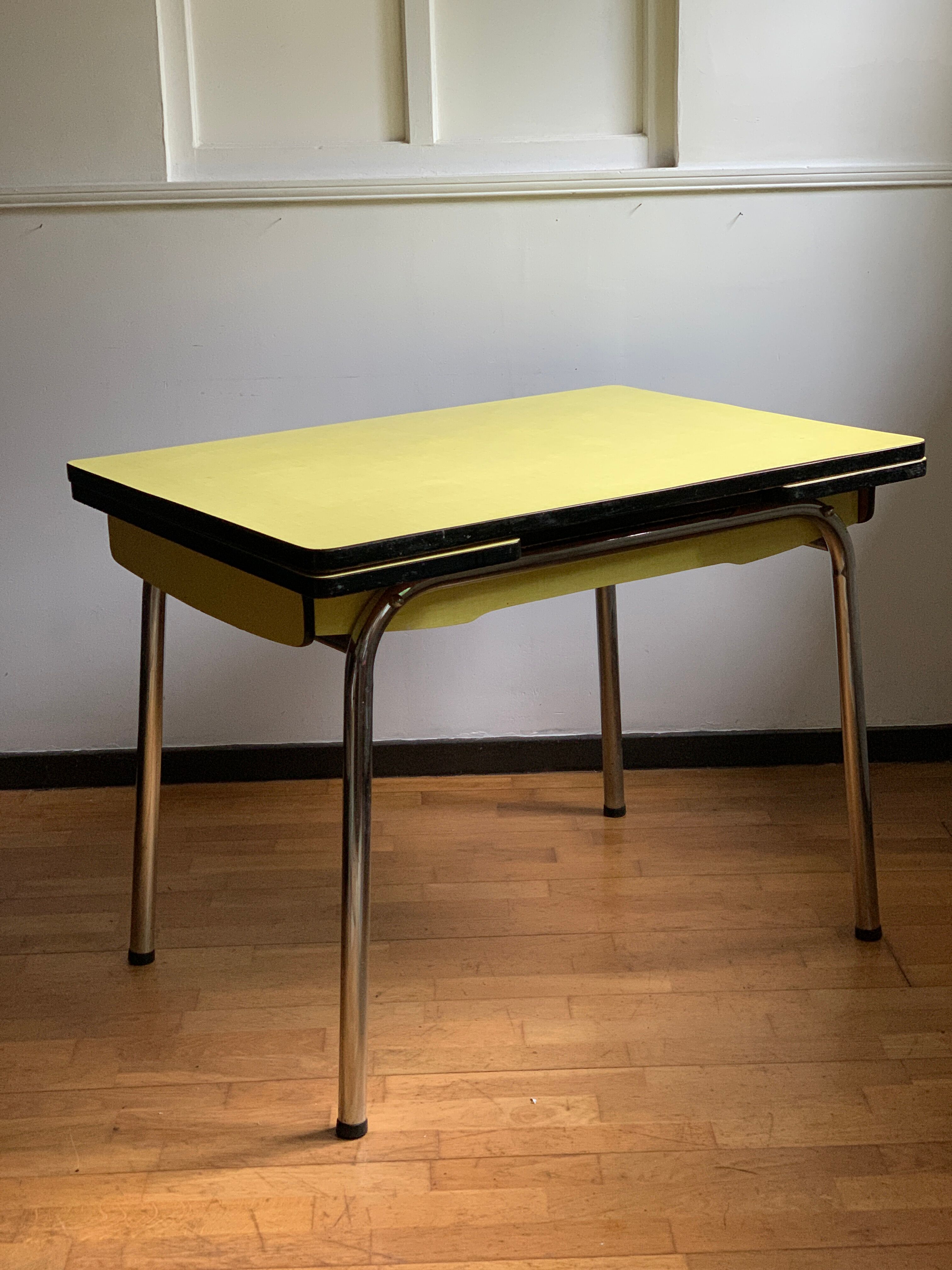 Yellow formica table