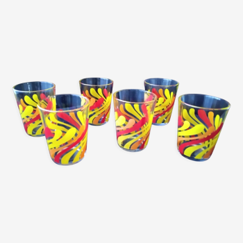 6 screen-printed water glasses 150 ml