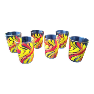 6 screen-printed water glasses 150 ml