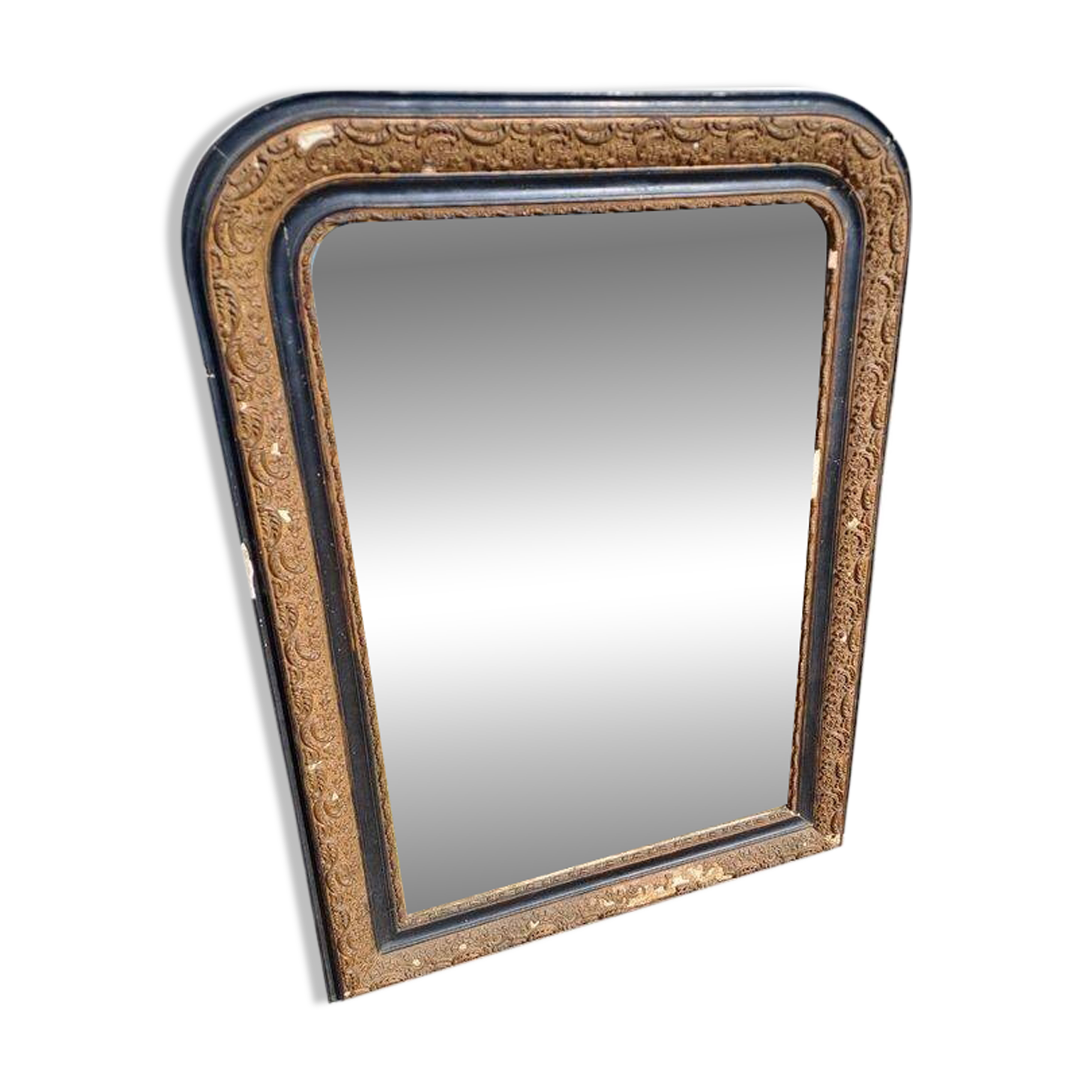 Louis Philippe black and gold mirror