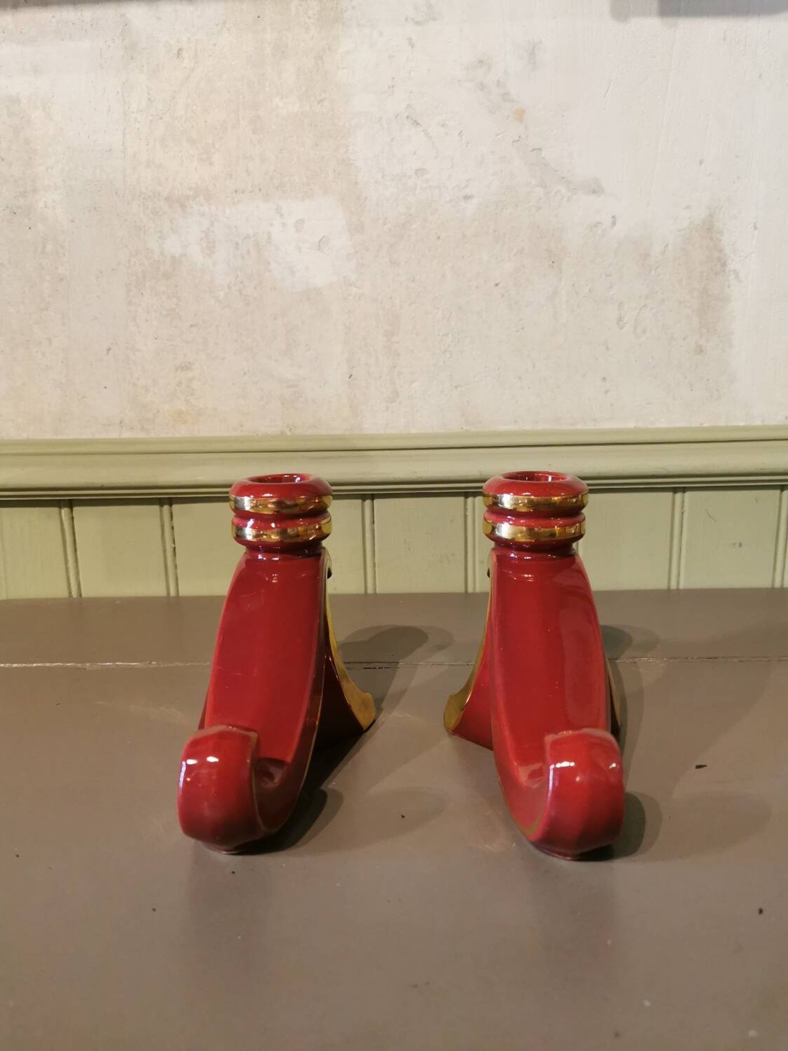 Paire de bougeoirs vintage