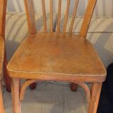 Série de 3 anciennes chaises de bistrot Baumann en bel état