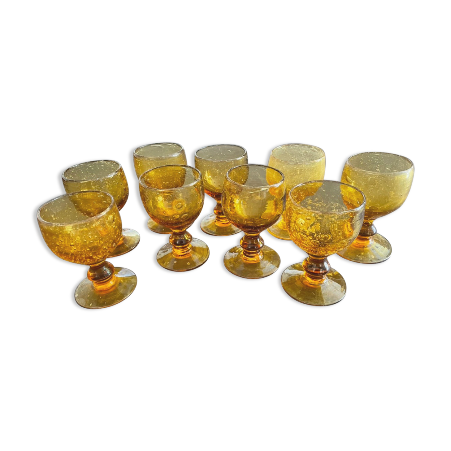 Amber bubble foot glasses