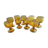 Amber bubble foot glasses