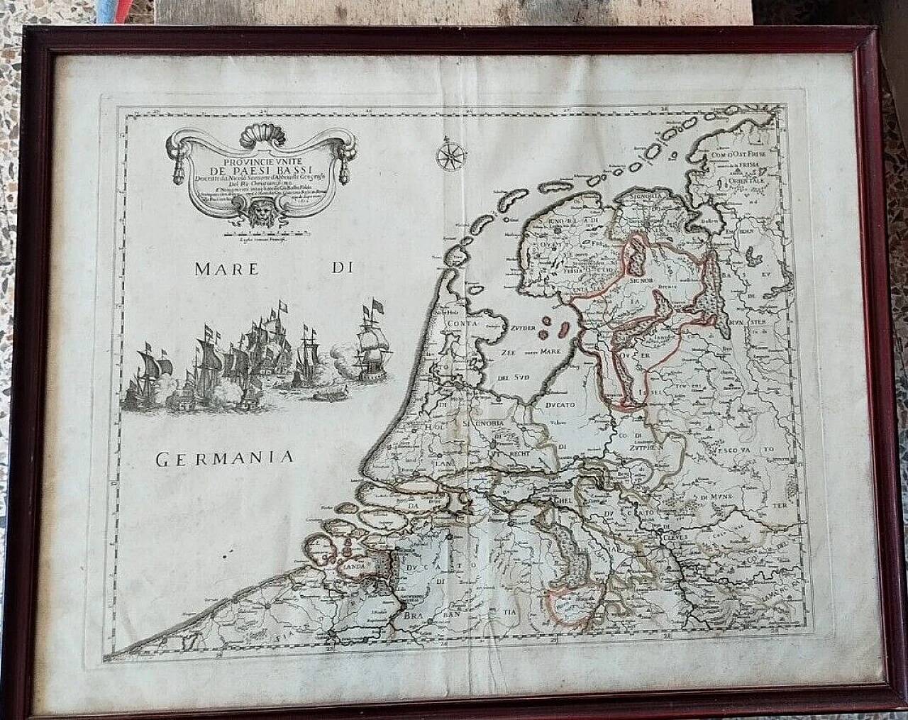 Map of the provinces of the Netherlands by G. G. De Rossi and G. Cantelli, 1672