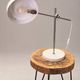 Vintage adjustable desk lamp in chrome and white metal – 1970s