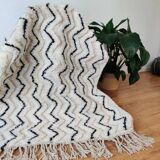 Berber rug ZigZag white and black 105x170 cm