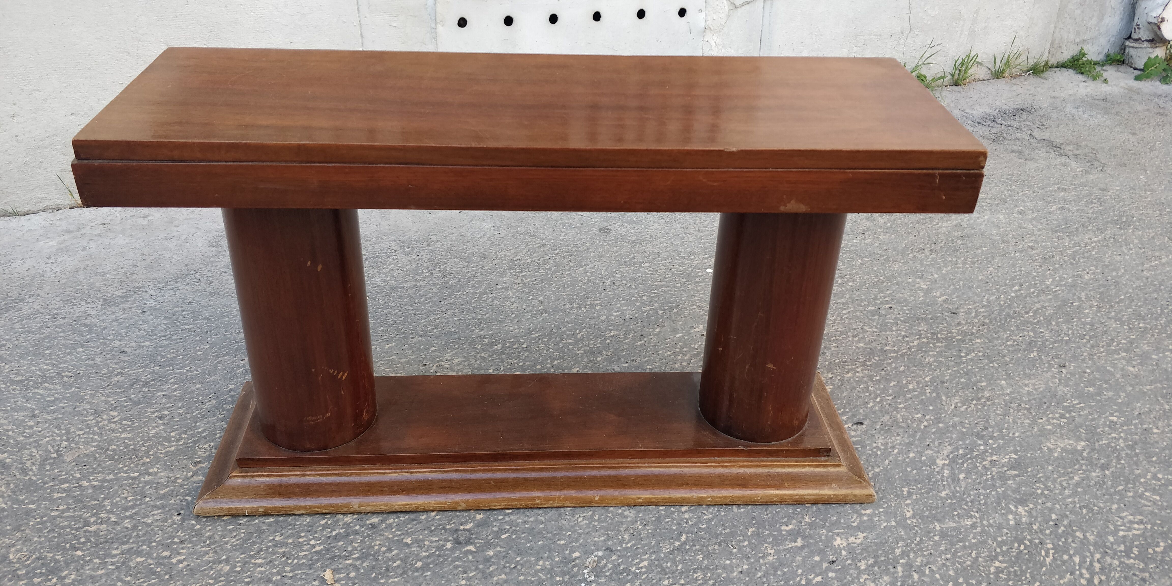 Vintage art deco wooden sofa end