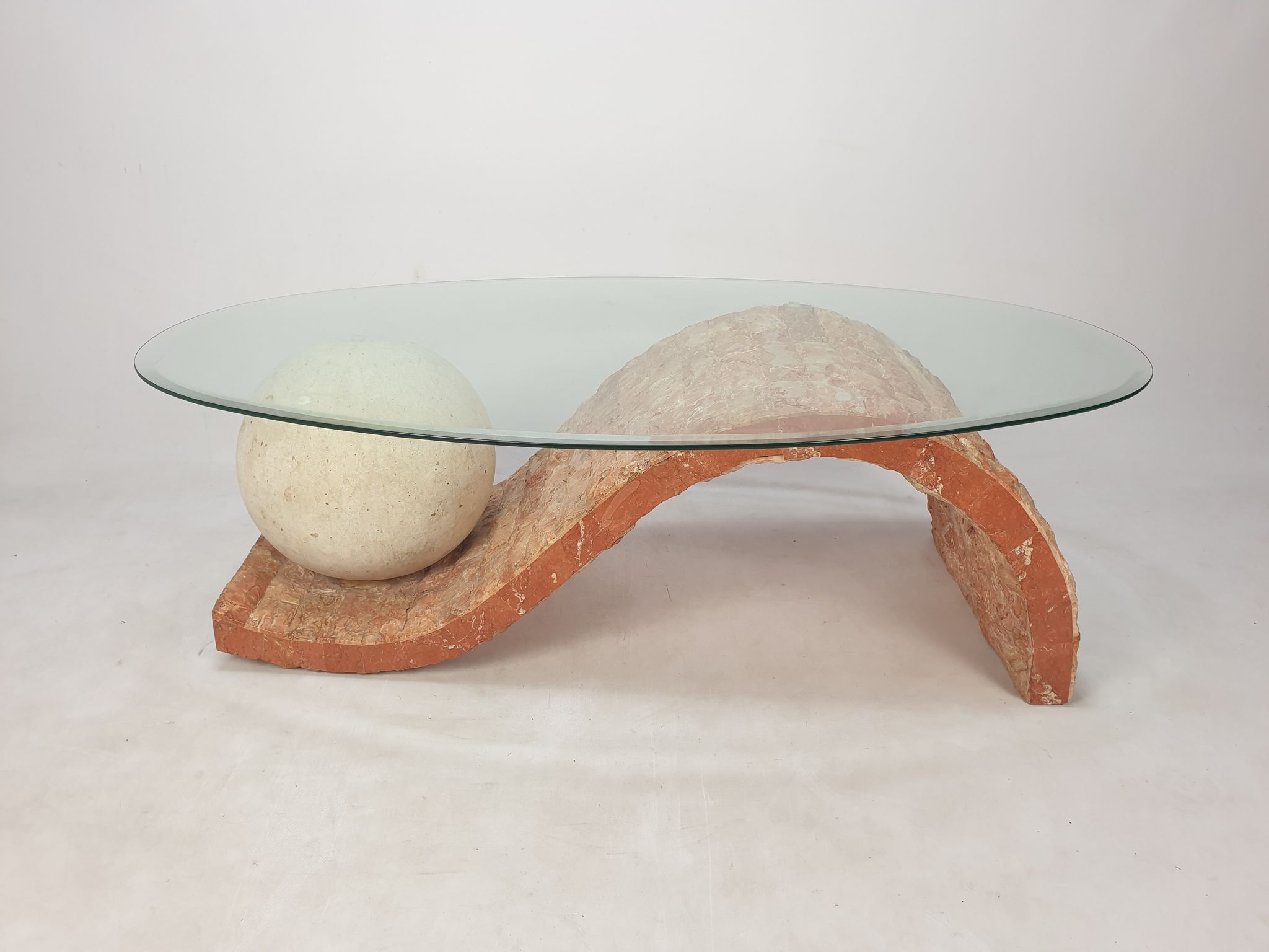 Table basse en pierre fossile de Magnussen Ponte, années 1980