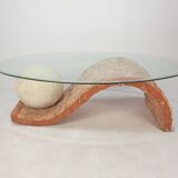 Table basse en pierre fossile de Magnussen Ponte, années 1980