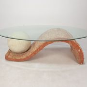 Table basse en pierre fossile de Magnussen Ponte, années 1980