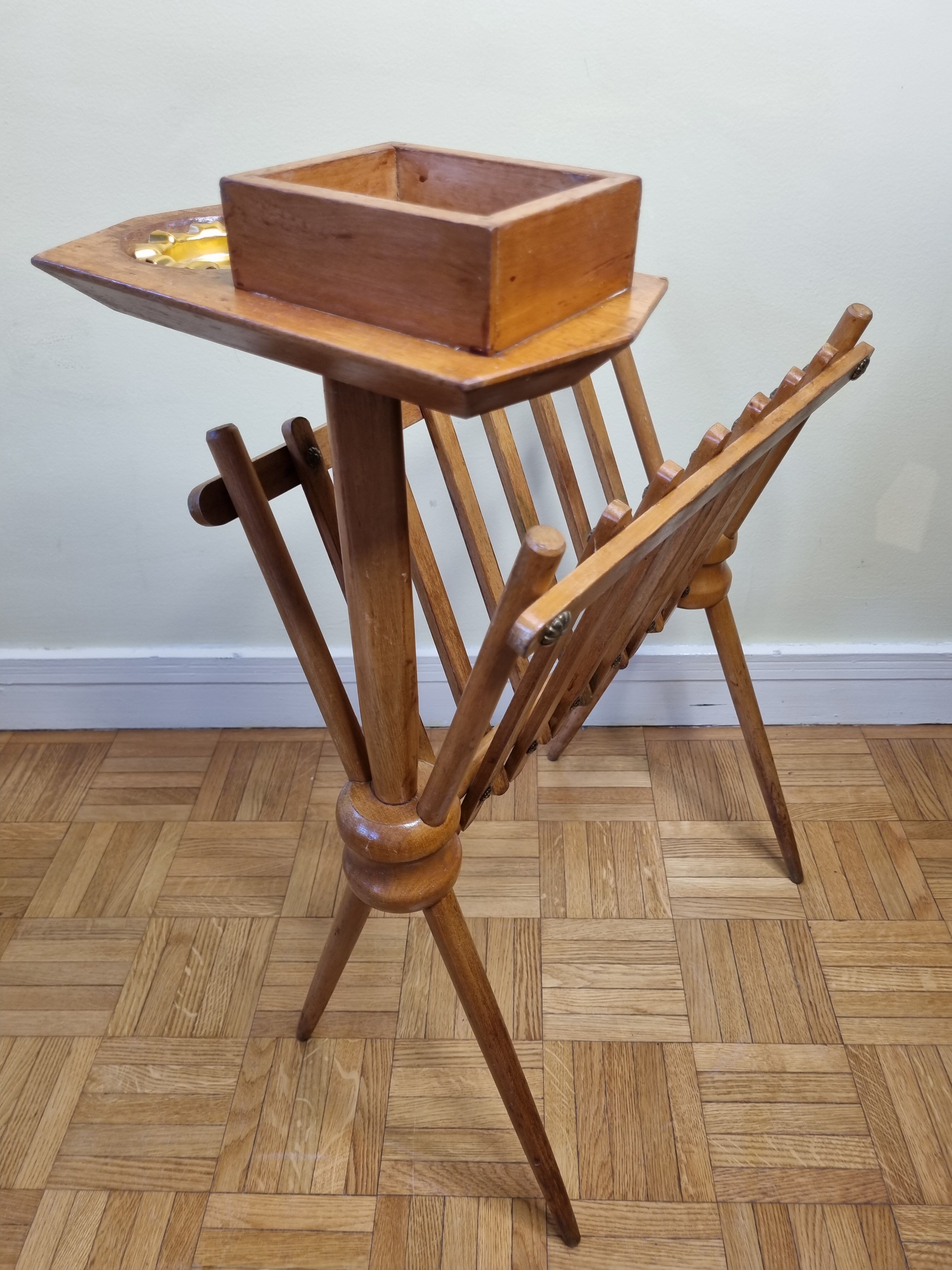 Magazine door and empty wooden pocket, vintage
