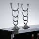 Sculptural metal candle holder, 1970s