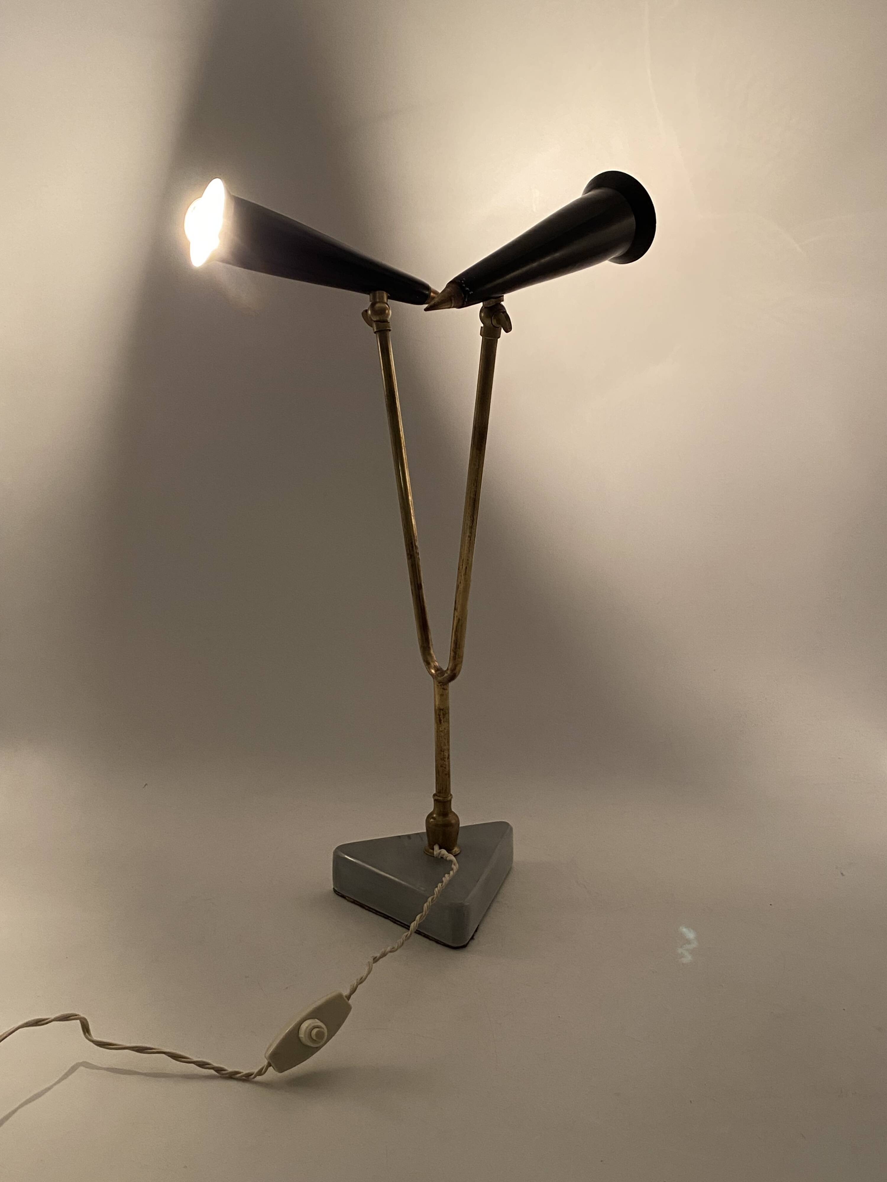 Mid-century double light table lamp, Italy 1960s