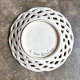 Openwork Moustiers bowl in hand-painted earthenware