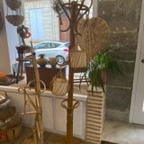 Porte manteau perroquet rotin