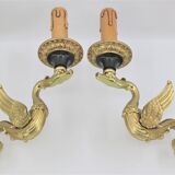 Pair of empire-style bronze wall light