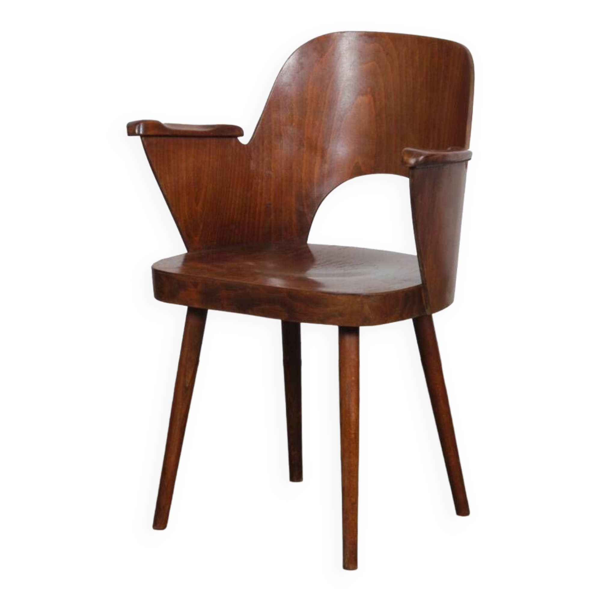 Wooden armchair by Lubomir Hofmann for Ton, 1960
