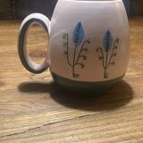 Set of two ceramic mugs signed Yvon ROY