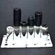 Vintage black and white ceramic soliflore vase - brush holder