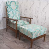 Fauteuil ancien et son repose-pieds
