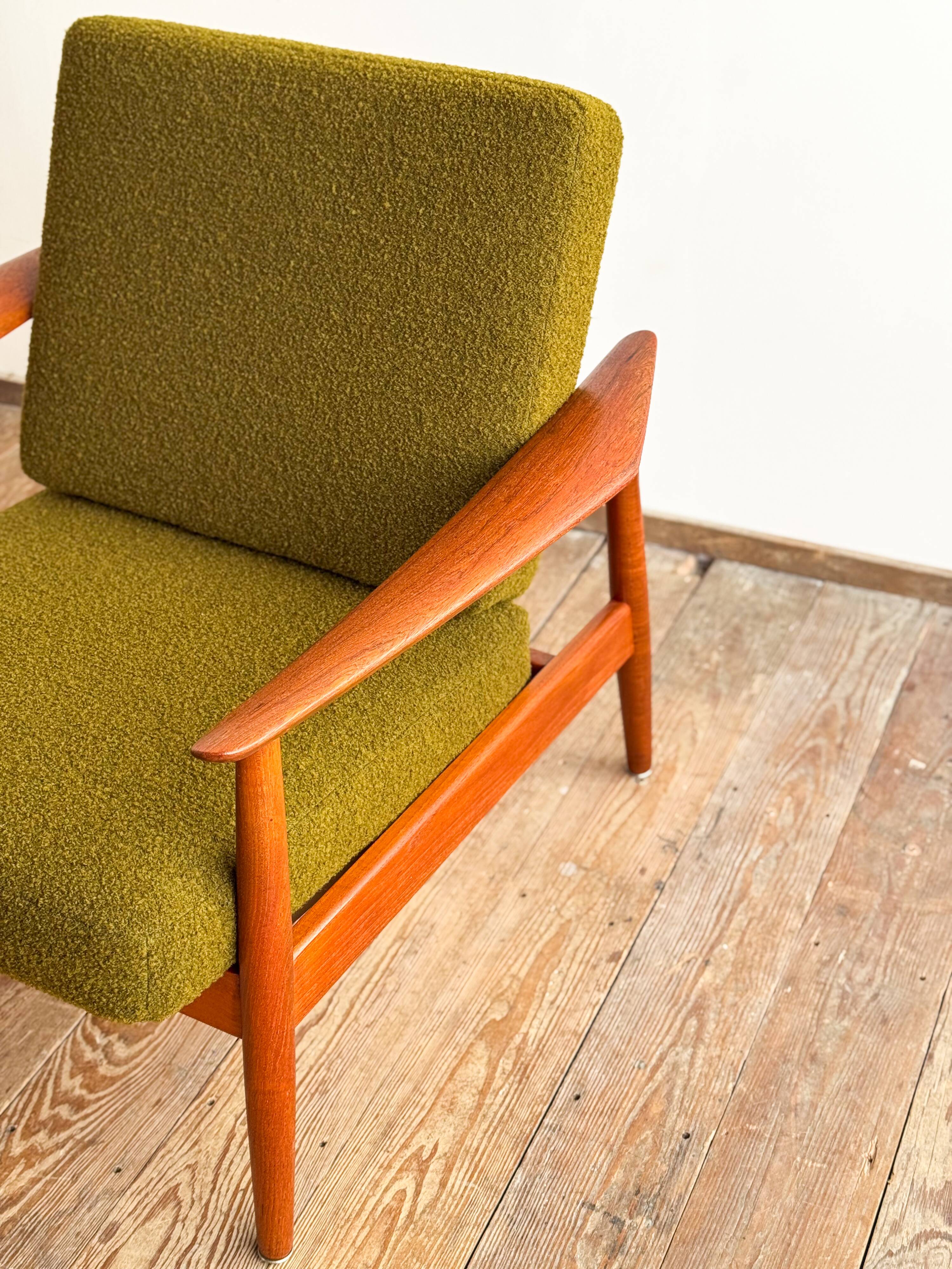 Armchair by Arne Vodder model FD164 Kvadrat fabric, Mid Century Design