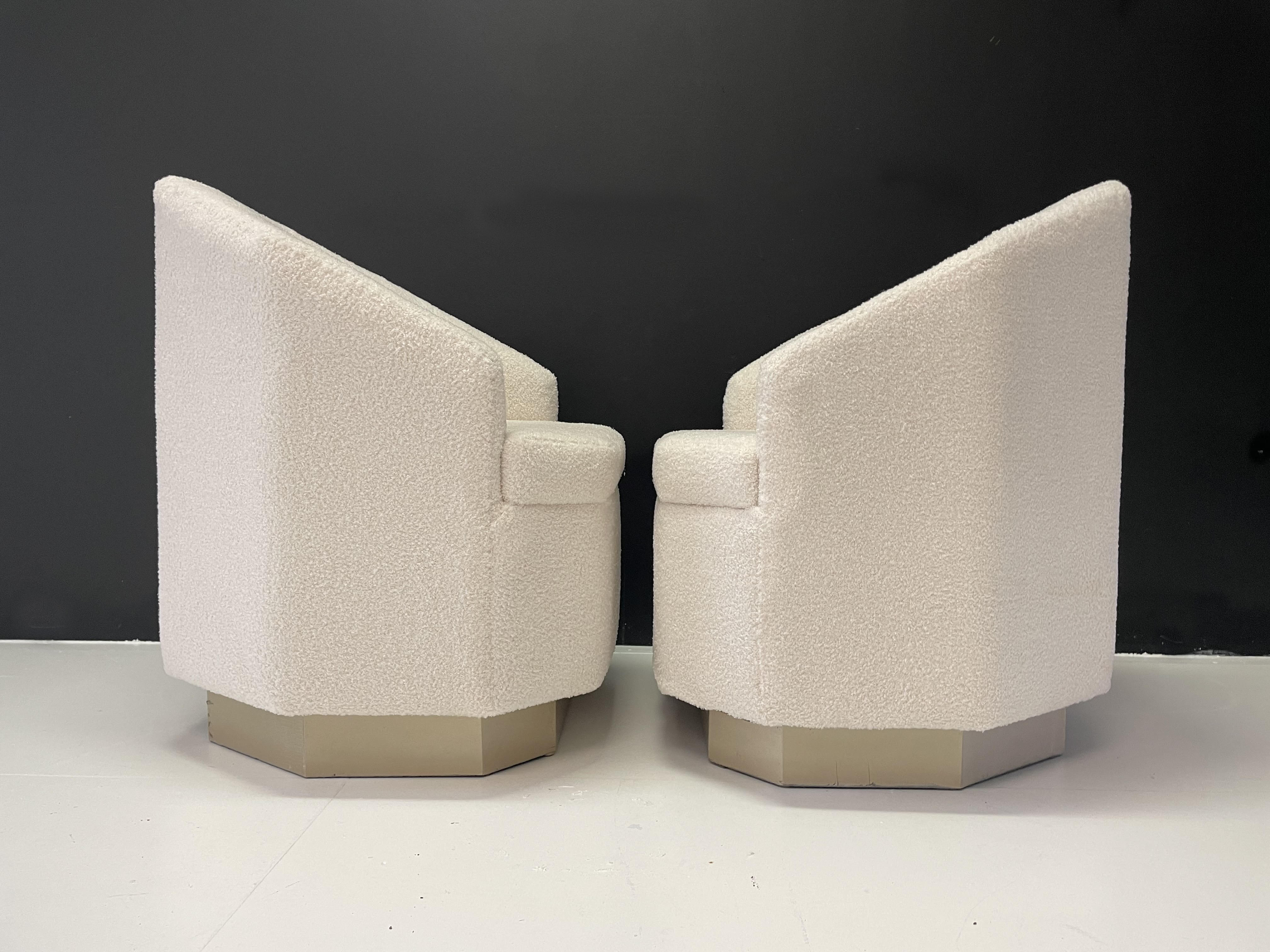 PAIR OF VINTAGE ARMCHAIRS IN HEXAGONAL SHAPE, 1970