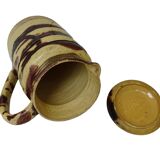 Pichet ancien en céramique française avec couvercle, provenant de Dieulefit