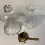Old kerosene lamp Eagle USA glass brass XXth