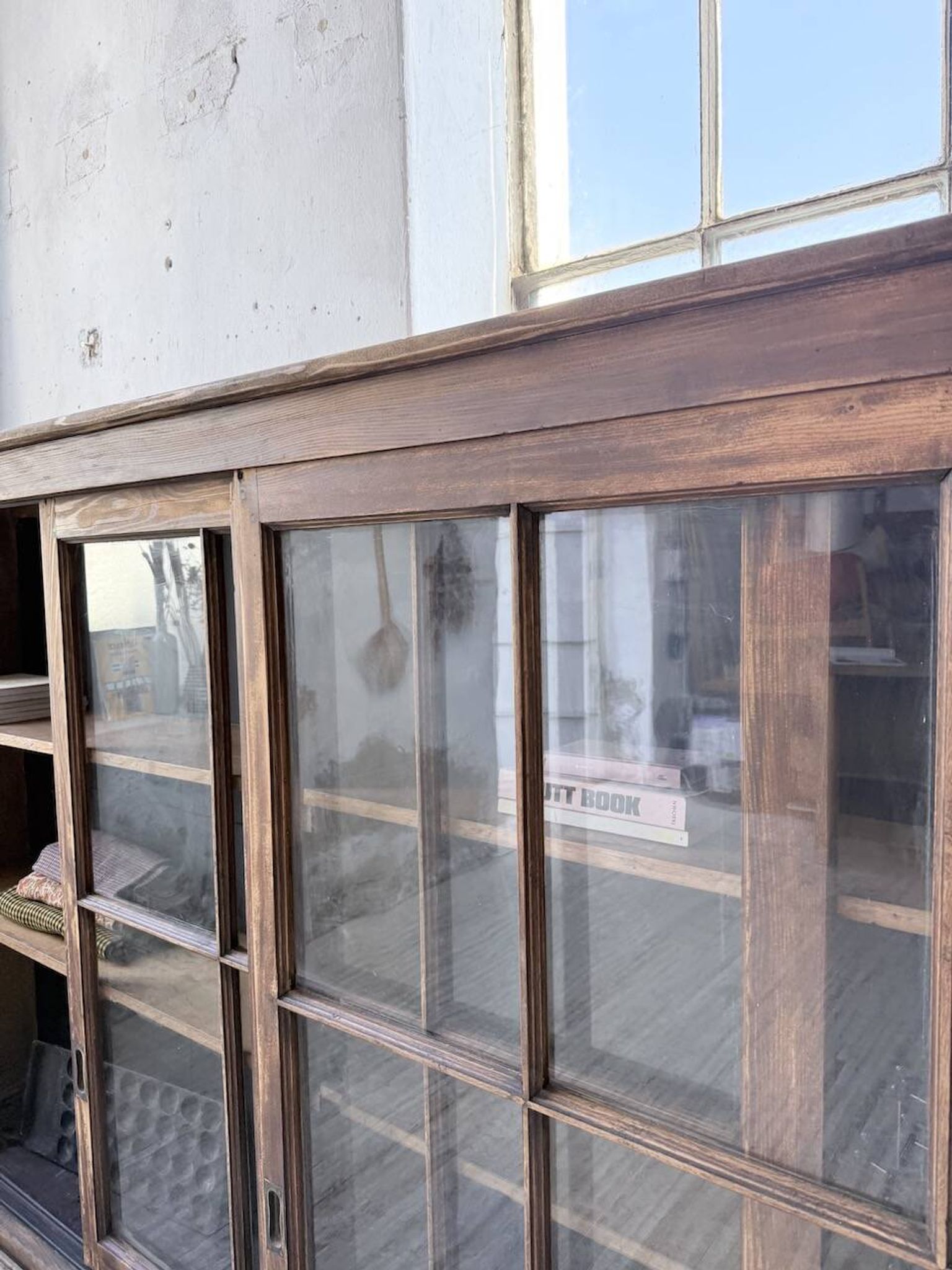 XXL industrial sideboard with glass doors