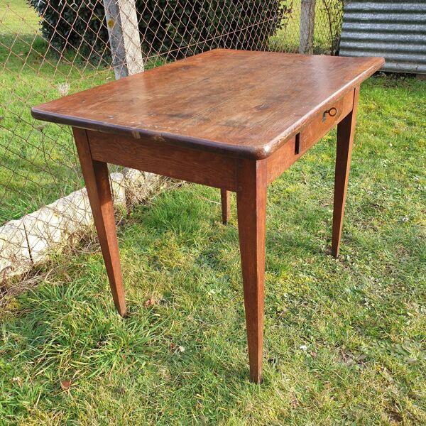 table De Campagne Française Années 1880 En Chêne Massif (Occasional French Farmhouse Country table)