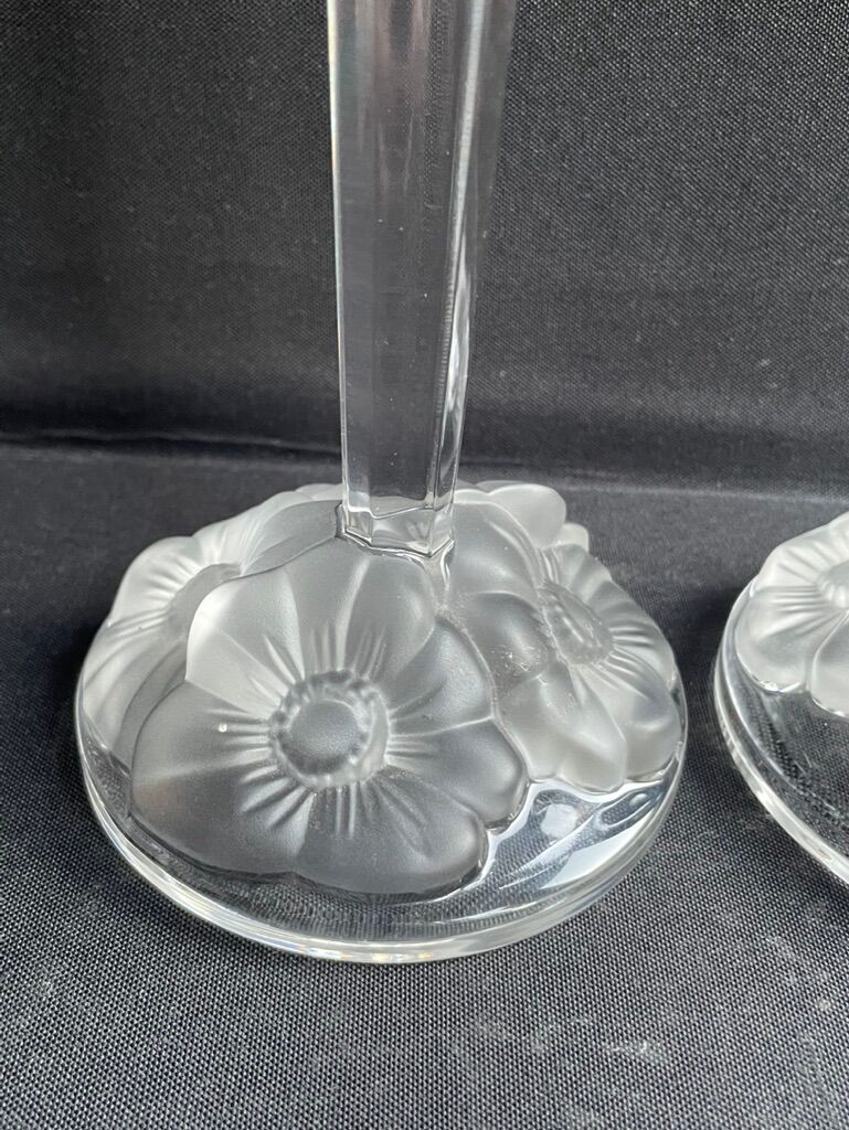 Pair of crystal candle holders - Cristallerie Nachtmann