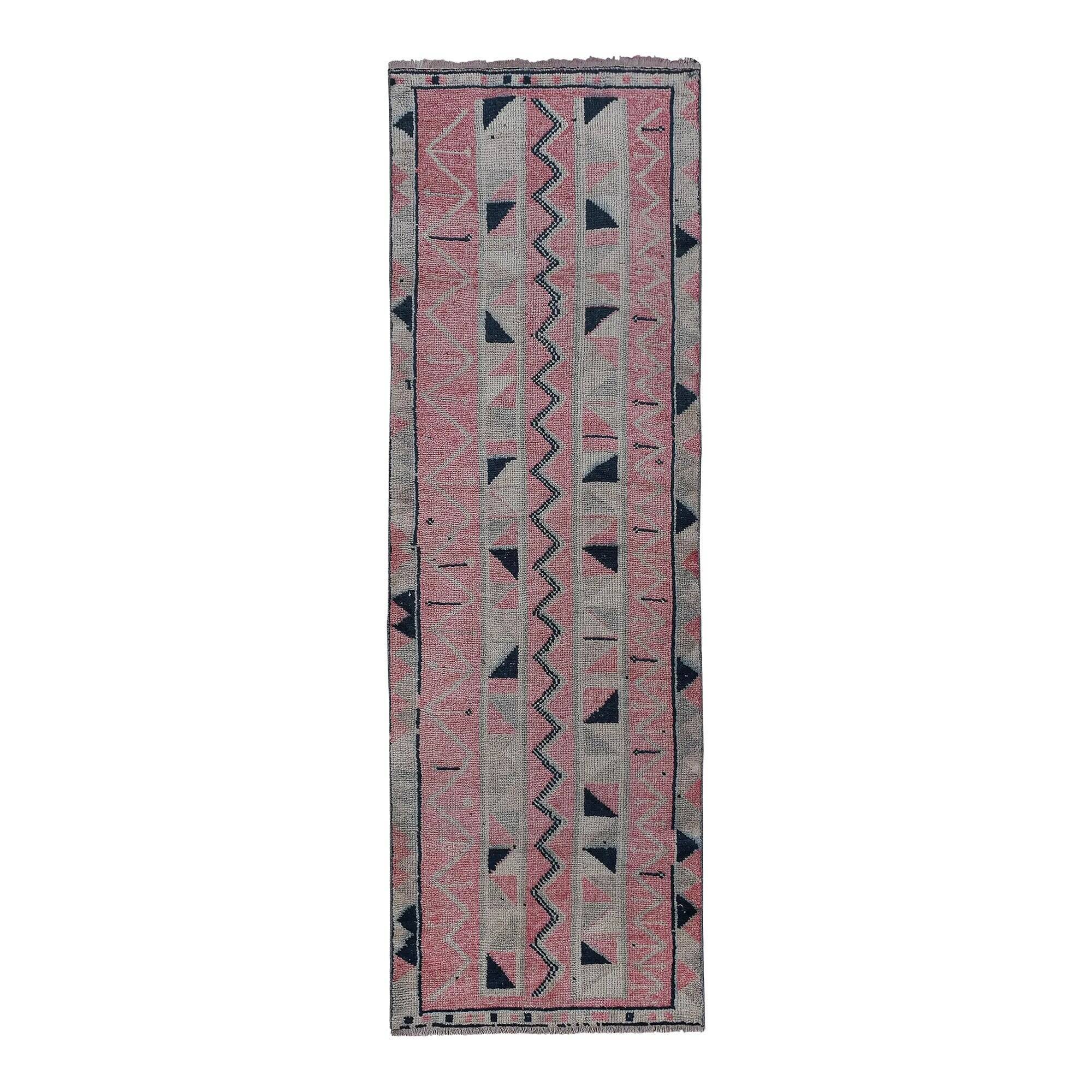 Vintage Turkish hallway rug 95x300 cm
