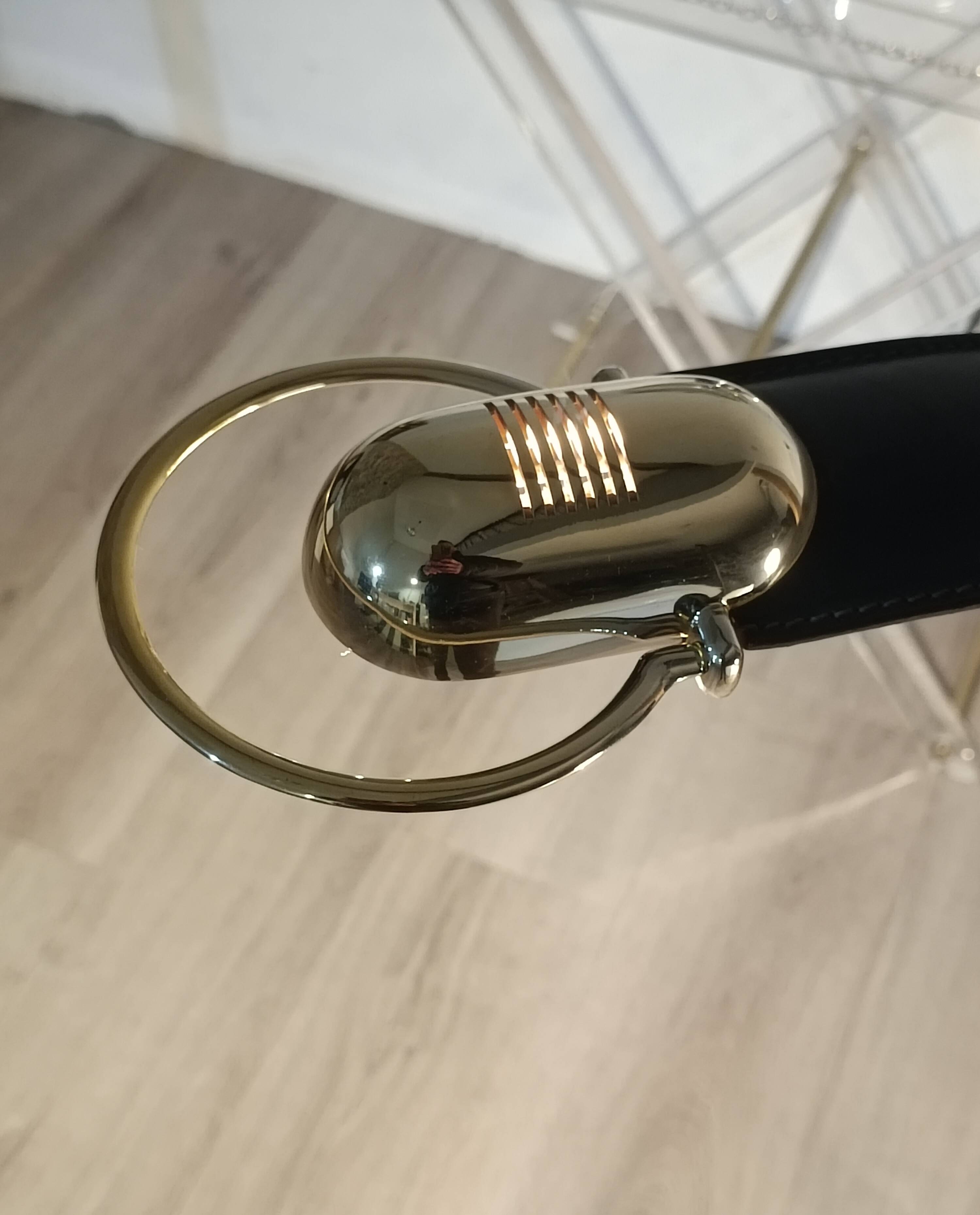 Cobra leather desk lamp by Traso Milano 1988