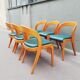 Set of 6 Scandinavian teak color chairs 60s