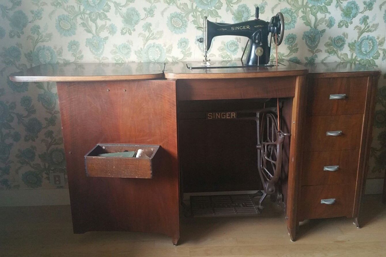 Furniture sewing old singer machine