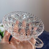 7 luminous crystal bowls, for dessert, fruit salads, vintage
