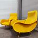 Pair of vintage organic armchairs 50s