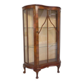 English Art Deco display cabinet on ornate legs, 1930s