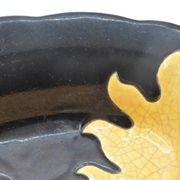 Old dish in enamels from longwy ombre et lumière collection ceramic design