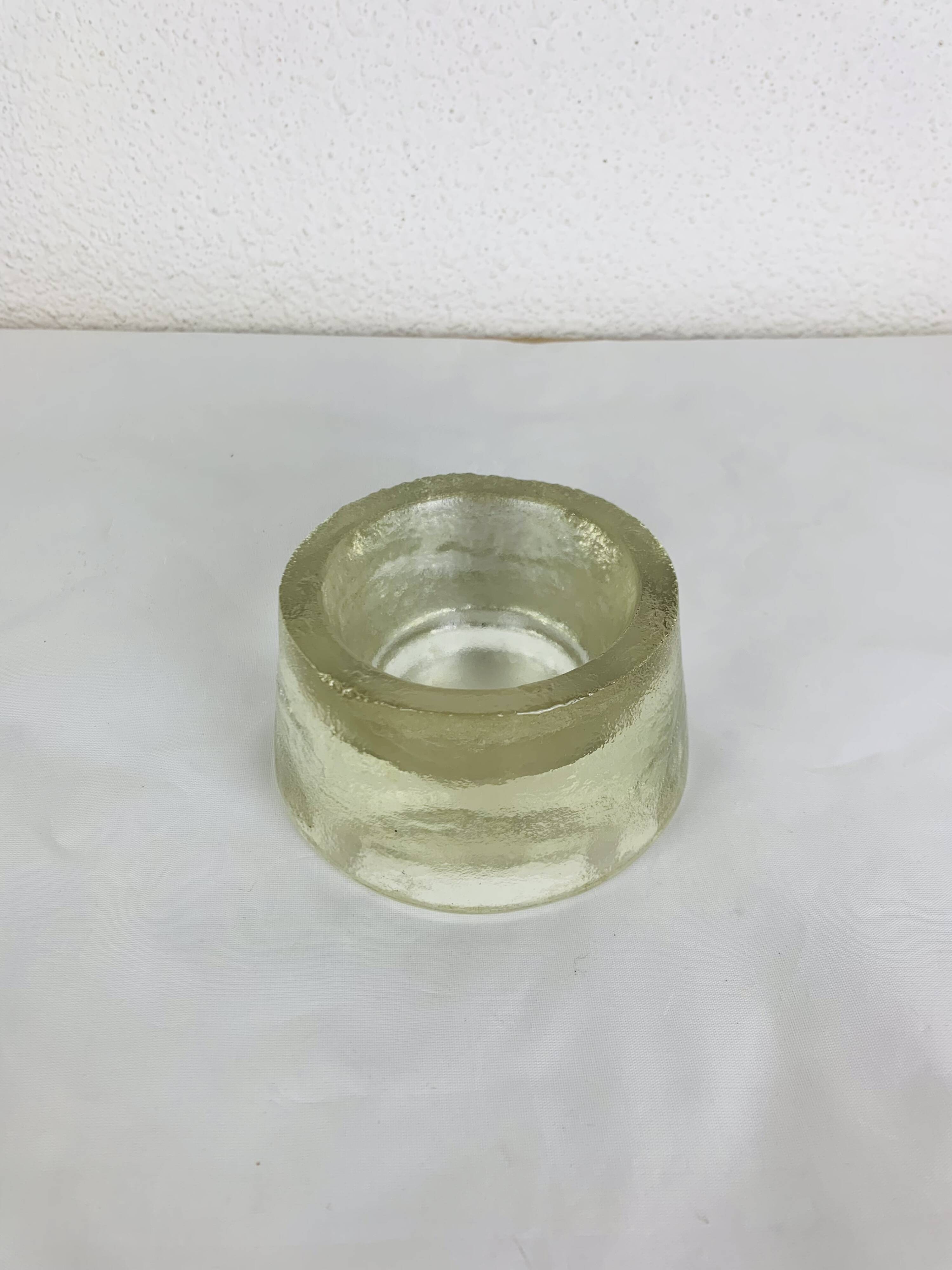 Vintage solid glass ice cube tray, ashtray