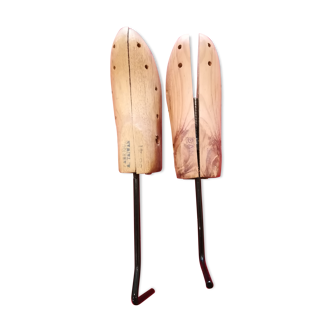 Pair of wooden shoe