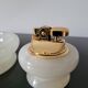 Ashtray and lighter in albatre