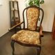 Antique Queen Anne Revival Carver Armchair with Floral Tapestry Upholstery