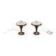 Rare pair of bedside lamps in curved glass attributed to Pietro Chiesa. Ita